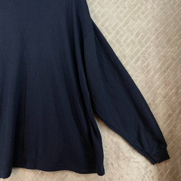 Unlimited Patience Shirt 3XL Navy Blue Thermal Waffle Knit Long Sleeve - Picture 4 of 16